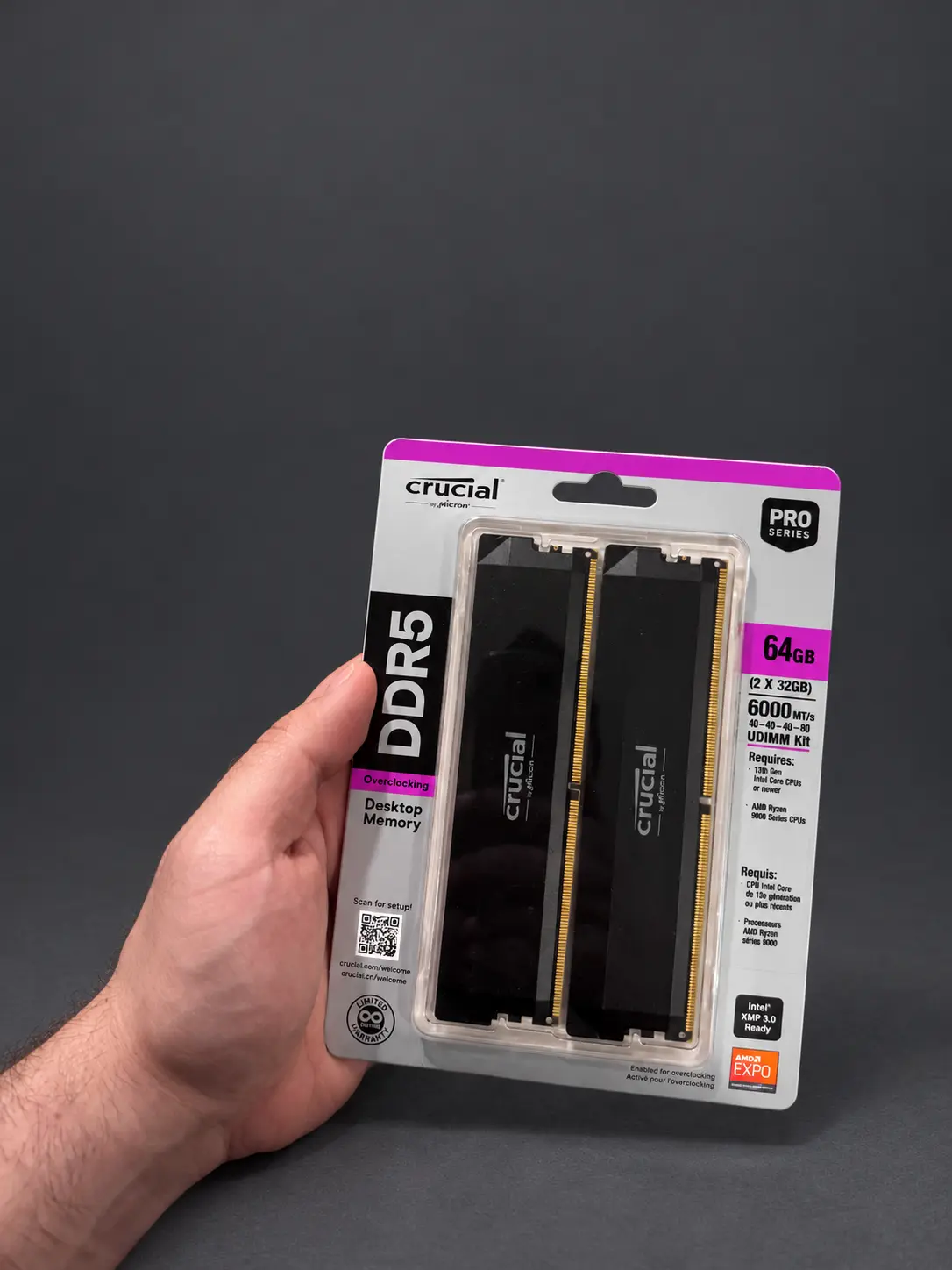 Crucial Pro Black DDR5-6000 CL40 64 GB (2×32 GB)